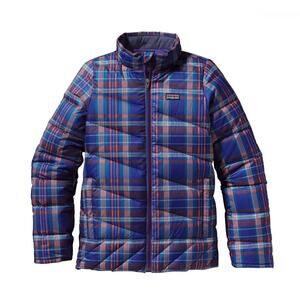 Patagonia Girls XS (5-6) Goose Down 700 Fill Insulated Puffer Jacket Blue Plaid